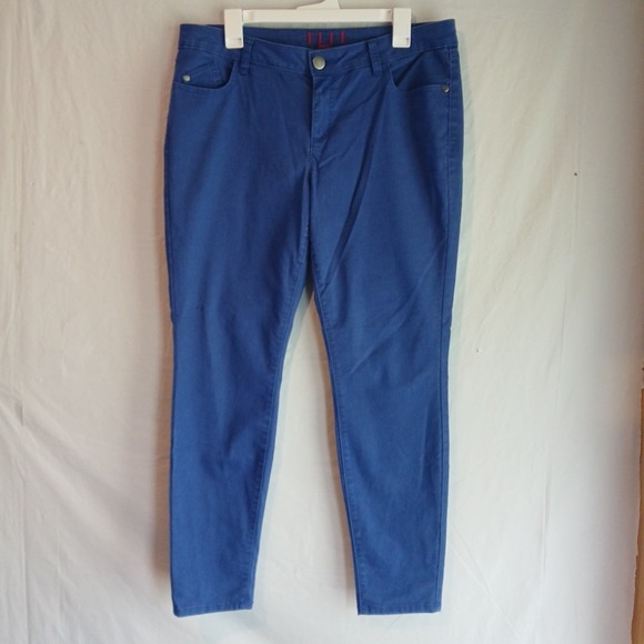 Elle Denim - ELLE‎ Jeans Royal Blue Denim Stretch Pants Womens Size 14, Waist 36, Ins 28